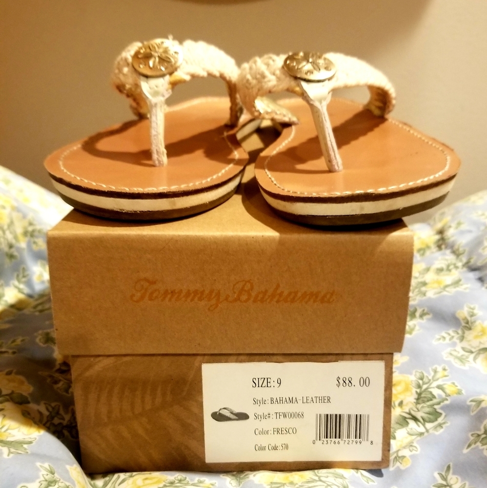 Tommy Bahama Leather Flip Flops
